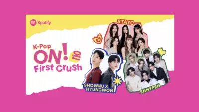 K Pop ON 온 First Crush Header 3 - Rayakan 10 Tahun Playlist K-Pop ON! (온) dengan Seri Spesial Spotify Singles - Spotify