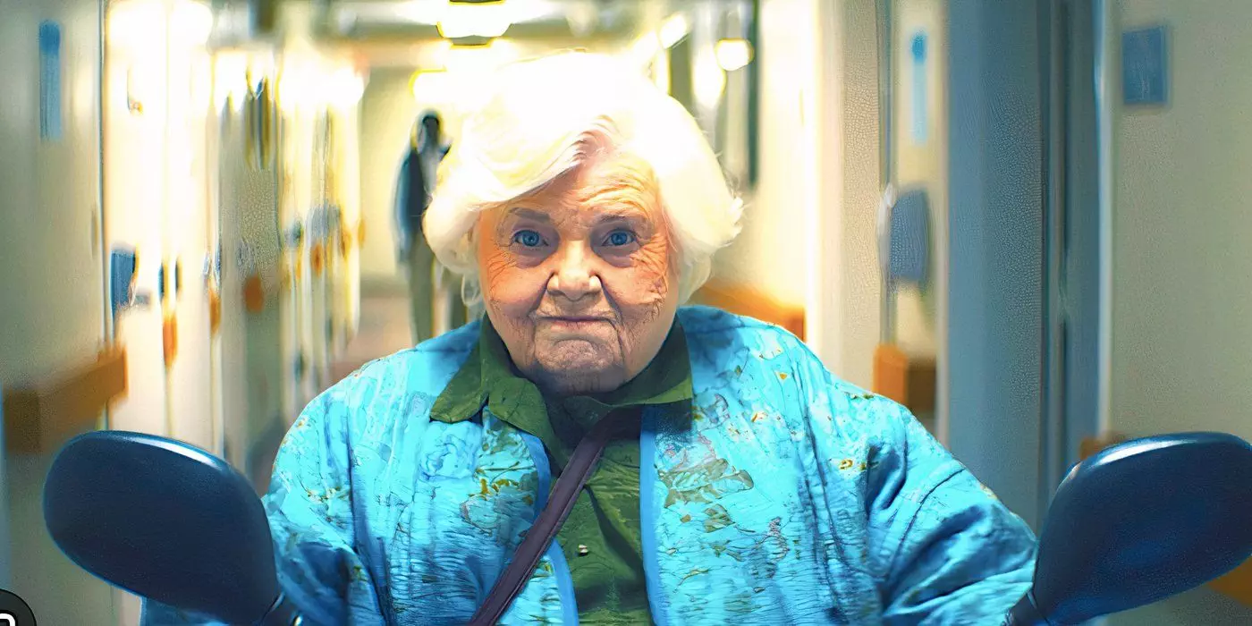 june squibb s thelma rides a mobility scooter down the hallway in thelma 2024 - Peran yang Mustahil Untuk Film Aksi Dibintangi oleh Bintang Berusia 94 Tahun